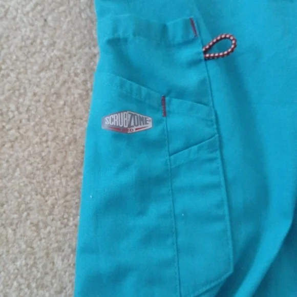 ScrubZone Landau | NEW Women's Teal Flare Scrub Pants Sz TXS (FL) - Picture 3 of 8